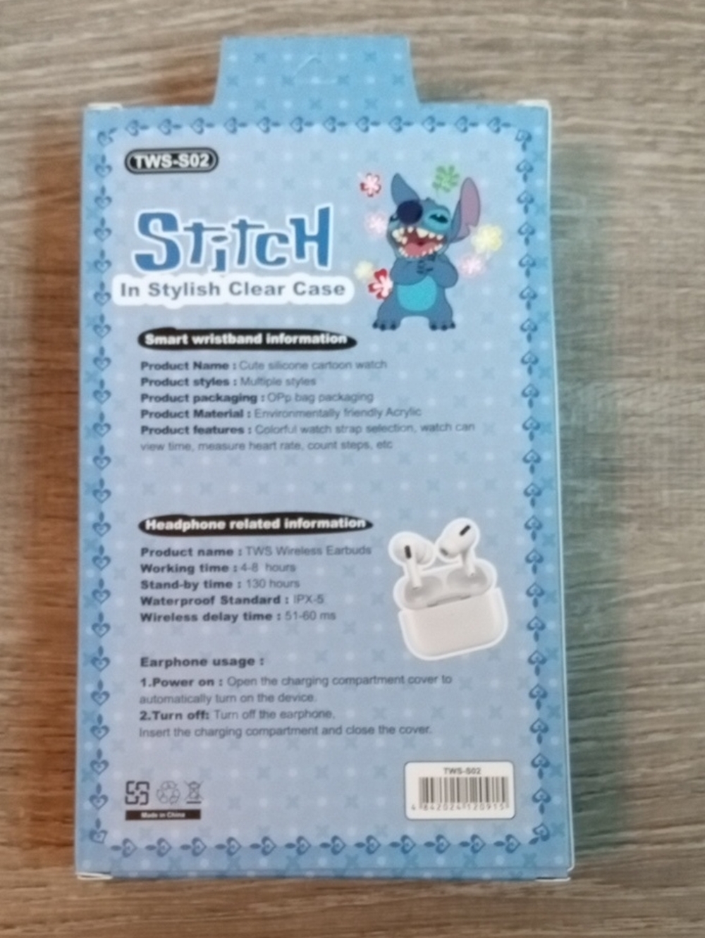 Stitch Blue Wireless Earbuds & Smartwatch Combo - Picture 2 of 2
